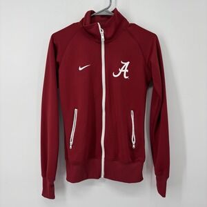 Nike Alabama Crimson Tide Full‎ Zip Jacket Womens Small Red White Dri Fit Logo